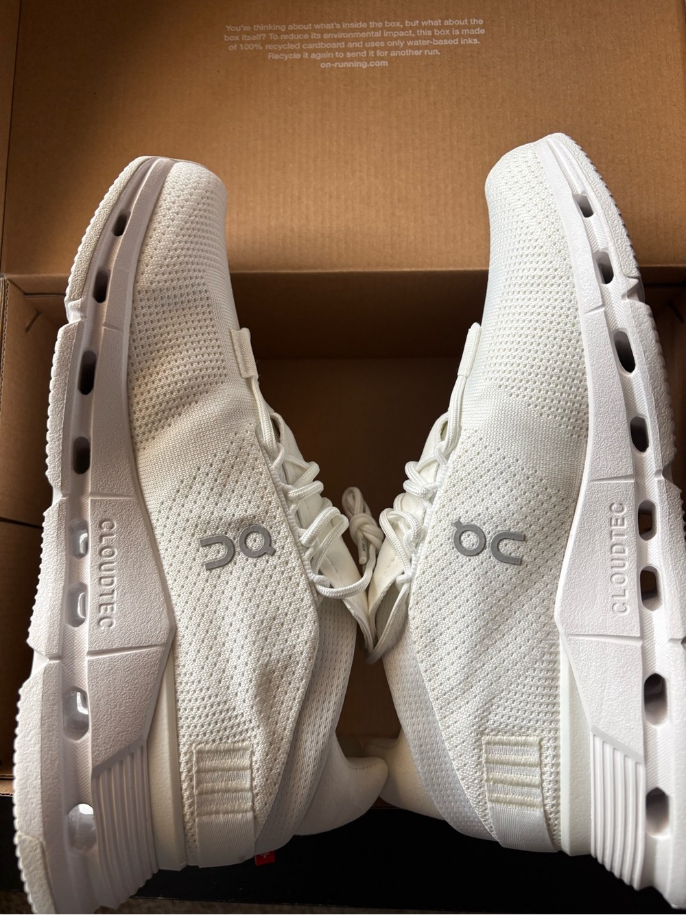On Cloud White Athletic Sneakers - All-White Trainers - Picture 3 of 7